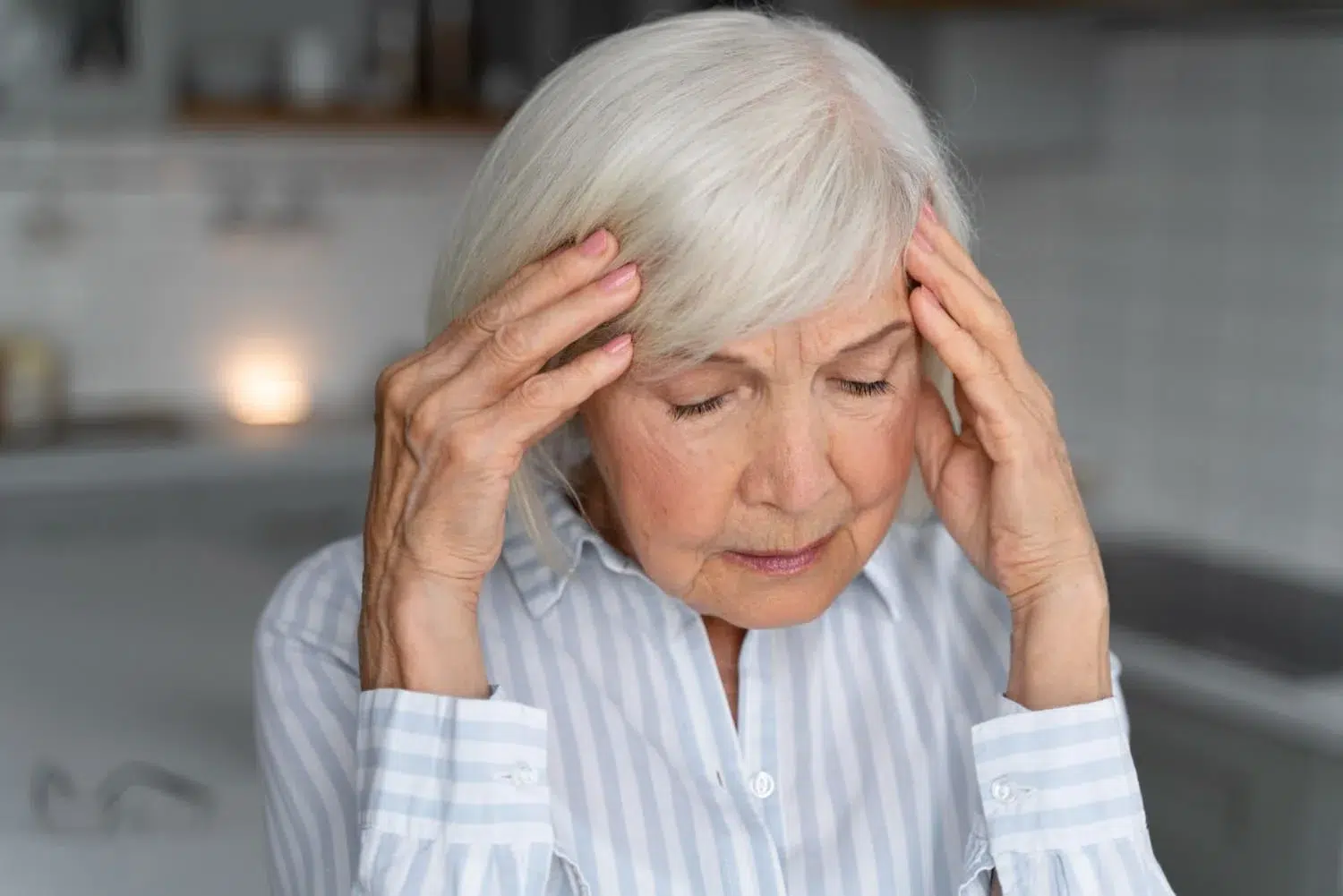 Silent migraines in an elderly woman.